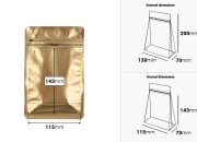 Aluminijumske DoyPack 130x70x200mm kesice na termo zatvaranje, sa sigurnosnom tračicom i zipom  - 25kom-dimenzije_slike