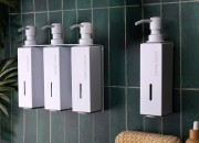 Dopunjivi zidni dozator za tečni sapun 230 ml, bele boje-grupa_slika
