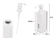 Dopunjivi zidni dozator za tečni sapun 230 ml, bele boje-dimenzije_slike