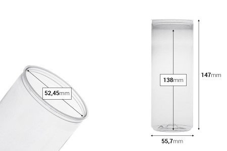 Providna (PET) plastična limenka 330mL (visoka) bez poklopca - 200 kom-dimenzije_slike