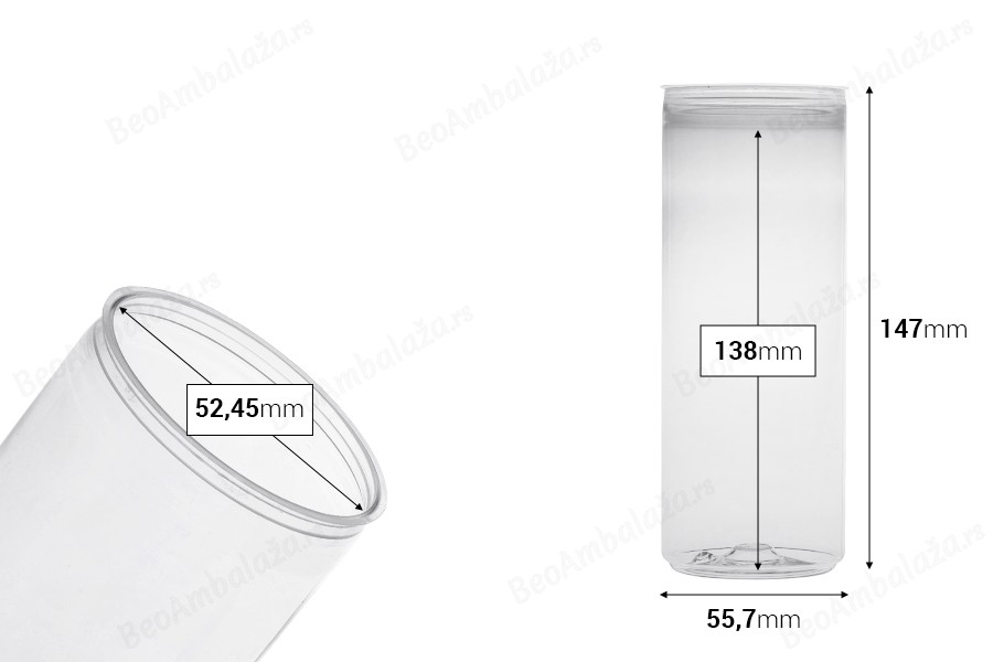 Providna (PET) plastična limenka 330mL (visoka) bez poklopca - 200 kom-dimenzije_slike
