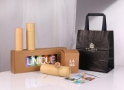 Papirna poklon kesa 280x150x300 mm u crnoj boji sa ručkom - 12 kom-grupa_slika