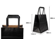 Papirna poklon kesa 180x110x200 mm u crnoj boji sa ručkom - 12 kom-dimenzije_slike