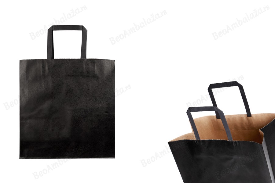 Papirna poklon kesa 280x150x300 mm u crnoj boji sa ručkom - 12 kom-slika_proizvoda