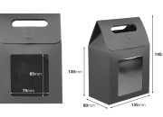 Papirna poklon kutija - torbica 135x80x195 mm sa prozorom - 12 kom-dimenzije_slike