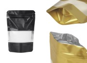 Aluminijumske DoyPack kesice sa zip zatvaranjem, prozorom i mogućnošću termo zatvaranja 100x30x145 mm – 100 kom-slika_proizvoda