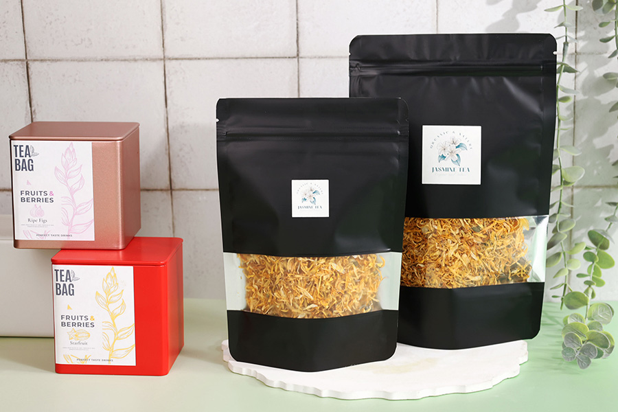 Aluminijumske DoyPack 120x40x195 mm kesice sa zip zatvaranjem, prozorom i mogućnošću termo zatvaranja   – 100 kom-grupa_slika