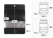 Aluminijumske DoyPack kesice sa zip zatvaranjem, prozorom i mogućnošću termo zatvaranja 140x40x200 mm – 100 kom-dimenzije_slike
