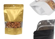 Aluminijumske DoyPack kesice 160x40x240 mm sa zip zatvaranjem, rupicom, prozorom i mogućnošću termo zatvaranja – 100 kom-slika_proizvoda