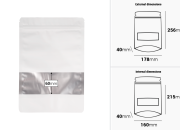 Aluminijumske DoyPack kesice sa zip zatvaranjem, prozorom i mogućnošću termo zatvaranja 178x40x256 mm – 100 kom Aluminijumske DoyPack kesice sa zip zatvaranjem, prozorom i mogućnošću termo zatvaranja 178x40x256 mm – 100 kom