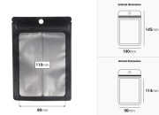 Aluminijumske kesice sa „zip“ zatvaranjem 100x145 mm, sa providnom prednjom stranom i mogućnošću termo zatvaranja - 100 kom-dimenzije_slike