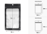 Aluminijumske kesice sa „zip“ zatvaranjem 120x200 mm, sa providnom prednjom stranom i mogućnošću termo zatvaranja - 100 kom-dimenzije_slike