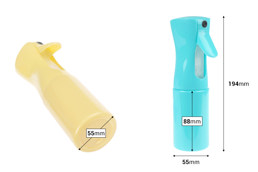 Plastična dopunjiva bočica sa raspršivačem od 200 mL, u različitim bojama-dimenzije_slike