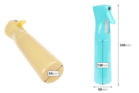 Plastična dopunjiva bočica sa raspršivačem od 300 mL, u različitim bojama-dimenzije_slike