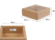 Kartonska kutija (300gsm) za pakovanje 85x85x30 mm na izvlačenje sa providnim spoljašnjim delom, bele ili kraft boje - 12 kom-dimenzije_slike