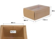 Kartonska kutija (300gsm) za pakovanje 110x80x45 mm na izvlačenje sa providnim spoljašnjim delom, bele ili kraft boje - 12 kom-dimenzije_slike