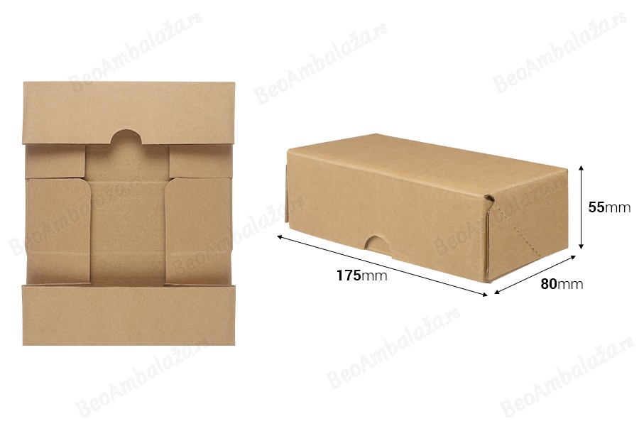 Kartonska kutija za pakovanje 170x80x55 mm od troslojnog kartona, samosklapajuća - 10 kom-dimenzije_slike