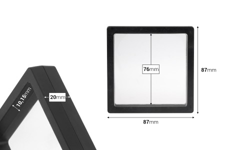 Plastični ram za izlaganje proizvoda 87x20x87 mm sa folijom - 10 kom-dimenzije_slike