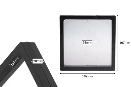 Plastični ram za izlaganje proizvoda 107x20x107 mm sa folijom - 10 kom-dimenzije_slike