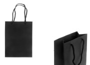 Crna papirna poklon kesa 150x75x200mm sa pamučnim kanapom - 12 kom
