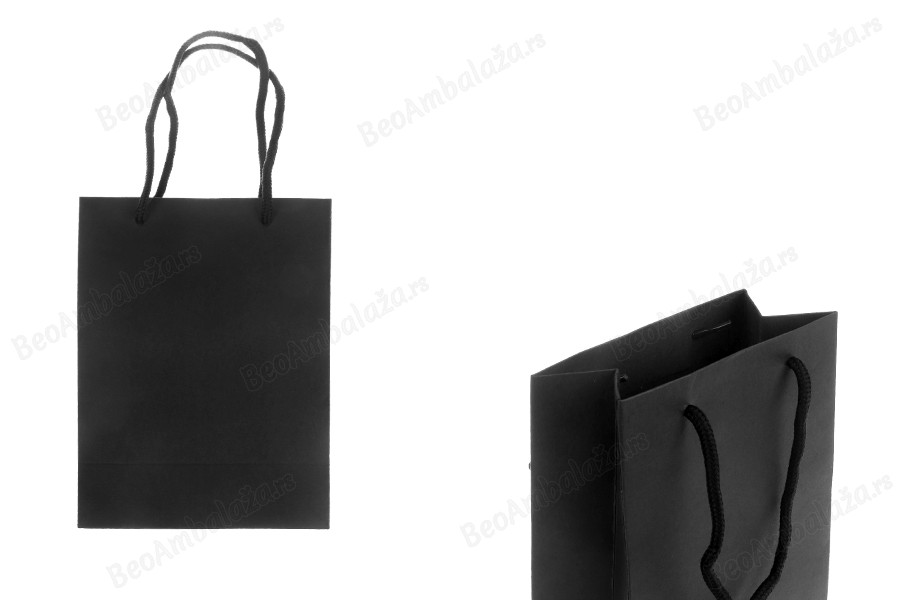 Crna papirna poklon kesa 150x75x200mm sa pamučnim kanapom - 12 kom-slika_proizvoda