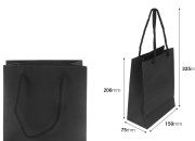 Crna papirna poklon kesa 150x75x200mm sa pamučnim kanapom - 12 kom