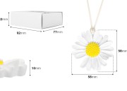 Gipsani viseći osveživač prostora u obliku bele rade 58x10 mm u pojedinačnoj poklon kutiji-dimenzije_slike