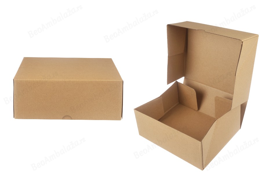 Kartonska kutija za pakovanje 250x200x100 mm od troslojnog kartona, samosklapajuća - 10 kom-slika_proizvoda