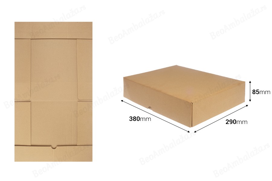 Kartonska kutija za pakovanje 380x290x85 mm od troslojnog kartona, samosklapajuća - 10 kom-dimenzije_slike