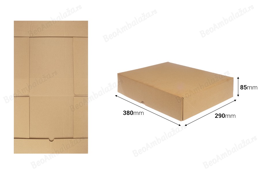 Kartonska kutija za pakovanje 380x290x85 mm od troslojnog kartona, samosklapajuća - 10 kom-dimenzije_slike