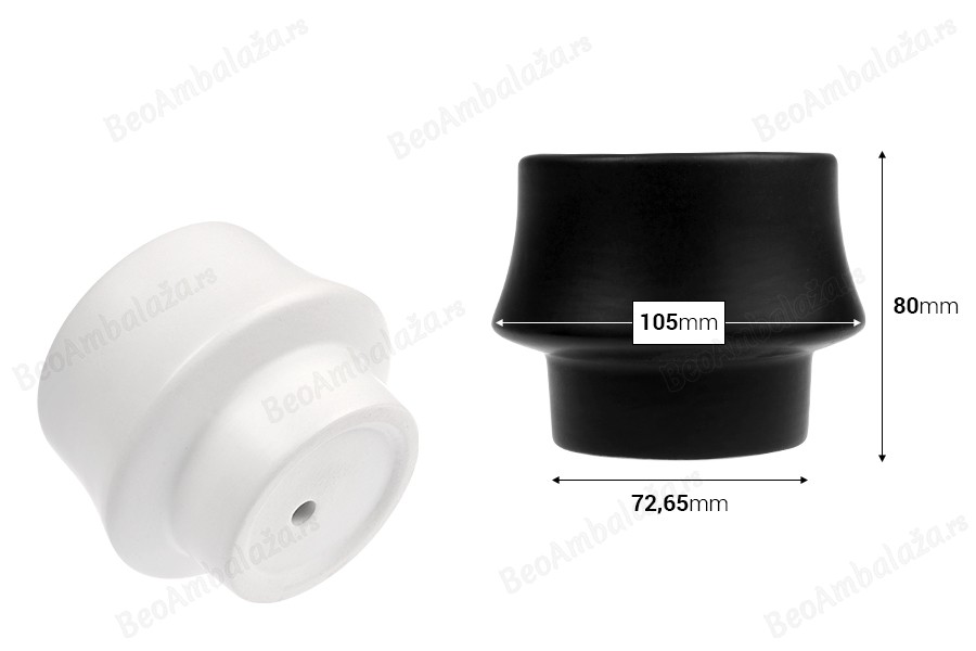 Keramička posuda 105x80 mm za sveću ili saksija za cveće, u crnoj ili beloj boji-dimenzije_slike