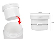 Zamenska unutrašnja bela teglica 100mL sa belim zatvaračem za šifru 19-3293-dimenzije_slike