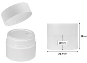 Plastična dopunjiva teglica 100mL sa zatvaračem i plastičnim međupoklopcem-dimenzije_slike