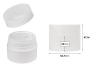 Plastična dopunjiva teglica 30mL sa zatvaračem i plastičnim međupoklopcem-dimenzije_slike