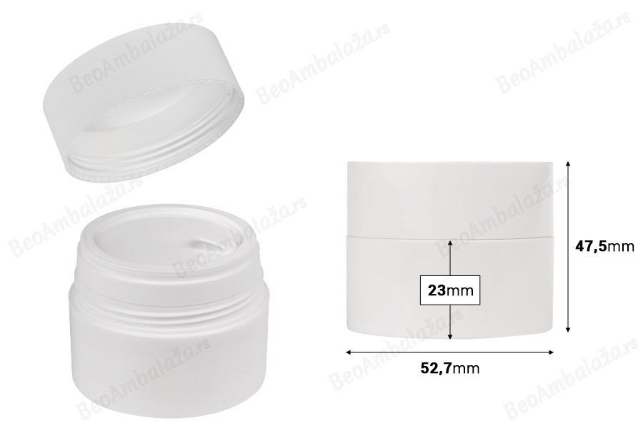 Plastična dopunjiva teglica 30mL sa zatvaračem i plastičnim međupoklopcem-dimenzije_slike