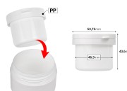 Zamenska unutrašnja bela teglica 50mL sa belim zatvaračem za šifru 19-3292-dimenzije_slike