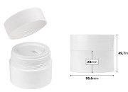 Plastična dopunjiva teglica 50mL sa zatvaračem i plastičnim međupoklopcem-dimenzije_slike