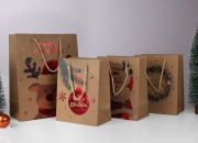 Božićne papirne poklon kese, dimenzija 180x100x230 mm sa ručkom - 12 kom raznih motiva-grupa_slika