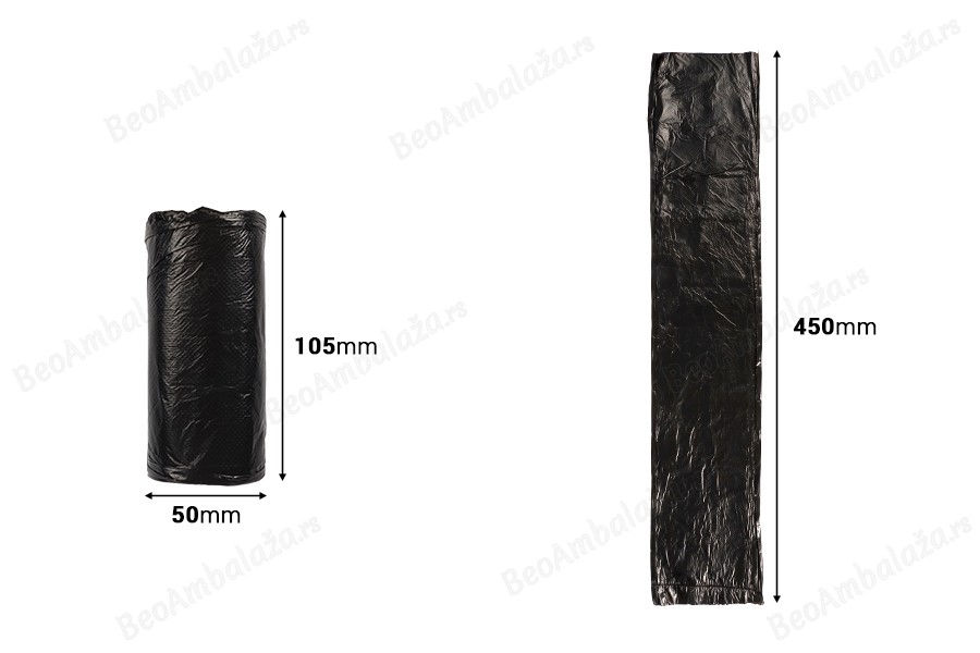 Plastične kese za jednokratnu upotrebu 50x45 cm, bez trake za vezivanje – rolna od 50 komada-dimenzije_slike