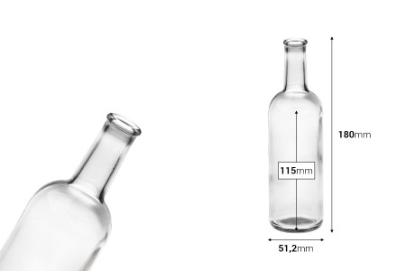 Cilindrična staklena flaša 200mL - 22 kom-dimenzije_slike