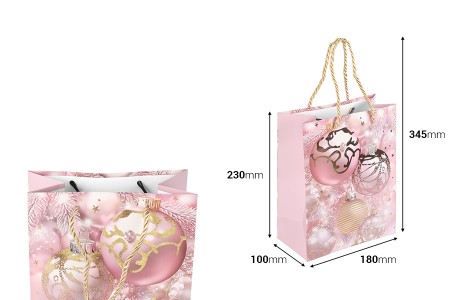 Božićne papirne poklon kese, dimenzija 180x100x230 mm sa ručkom - 12 kom raznih motiva-dimenzije_slike