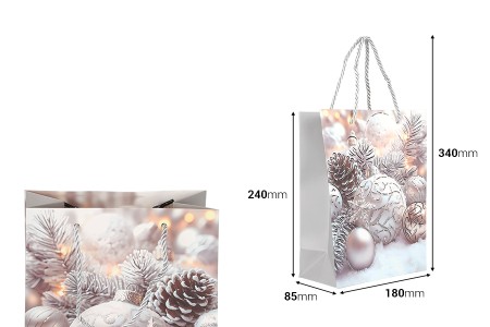 Božićna papirna poklon-kesa 180x85x240 mm sa ručkom od kanapa – 12 komada, različiti dezeni-dimenzije_slike