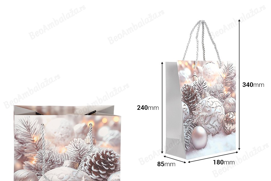 Božićna papirna poklon-kesa 180x85x240 mm sa ručkom od kanapa – 12 komada, različiti dezeni-dimenzije_slike