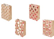 Božićna papirna kesa, 180x85x240 mm, poklon kesa sa ručkom, božićna poklon kesa, maloprodajna božićna kesa, kraft papir-slika_proizvoda