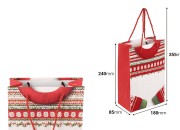 Božićna papirna poklon-kesa (180x85x240 mm) sa ručkom od kanapa i detaljima od pliša – 12 komada (različiti dezeni)-dimenzije_slike