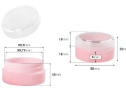 Akrilna roze kutijica 10mL, sa providnim zatvaračem - 12 kom-dimenzije_slike