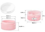 Akrilna roze kutijica 30mL, sa providnim zatvaračem - 12 kom-dimenzije_slike