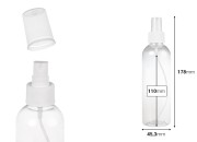 Providna PET flašica 200mL za lagane masne supstance sa sprejom i zatvaračem  - 12 kom-dimenzije_slike