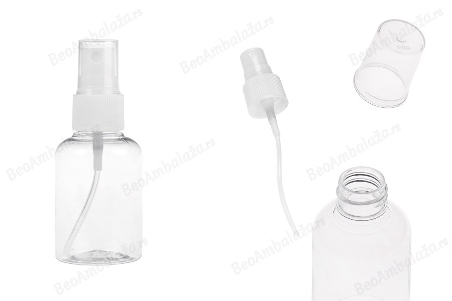 Providna PET flašica 50mL za lagane masne supstance sa sprejom i zatvaračem  - 12 kom-slika_proizvoda