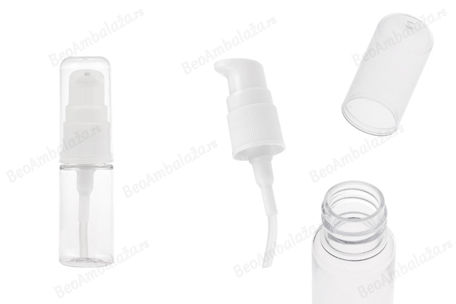 PET flašica 10mL za kreme sa pumpicom i providnim zatvaračem - 12 kom-slika_proizvoda